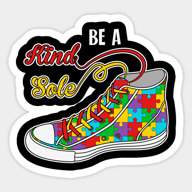 Kind Sole Puzzle Piece Sneaker Autism Awareness Gift for Birthday, Mother's Day, Thanksgiving, Christmas Sticker by skstring